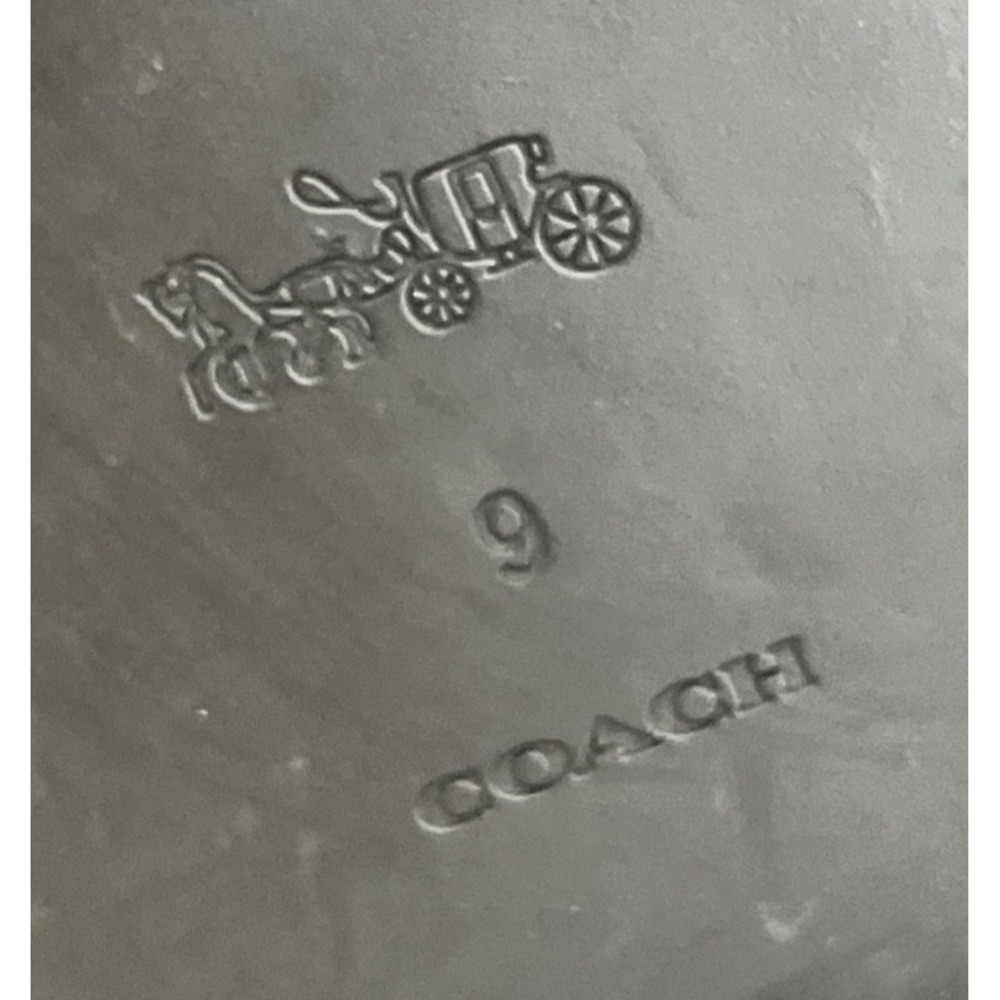Coach Women Nichole Bootie Size 9 Gold Studded Chelsea Coach Name on Toe - Picture 11 of 15